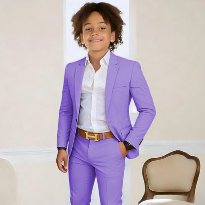 Suit For Boys 2-16 Years Blazer Pant Set 2 Piece Slim Fit Casual Beige Wedding Suit Set Birthday Stage Performance Costumes