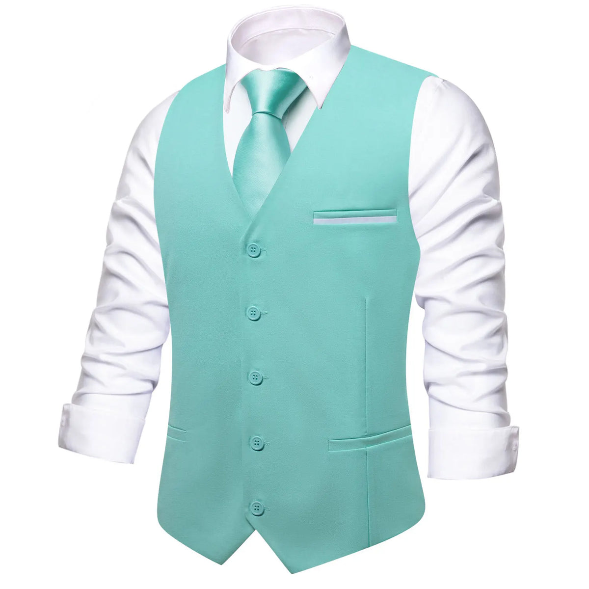 Men's Vest Set — Floral Paisley Waistcoat with Necktie, Pocket Square & Cufflinks for Weddings & Formal Events