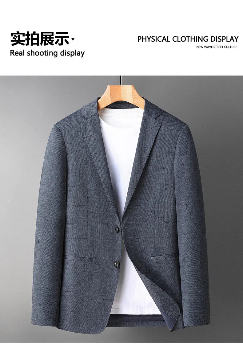 Blazer Men's Fashion Gentleman Business Slimming Performance Banquet Hosting Casual Wedding Anti-wrinkle No-ironing Blazer