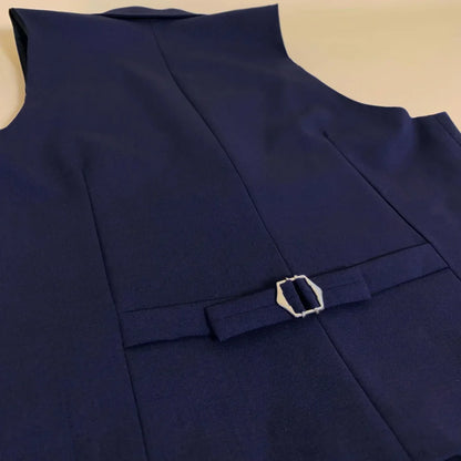 Men's Vest with Lapel Single Breasted Solid Waistcoat for Wedding & Formal Occasions