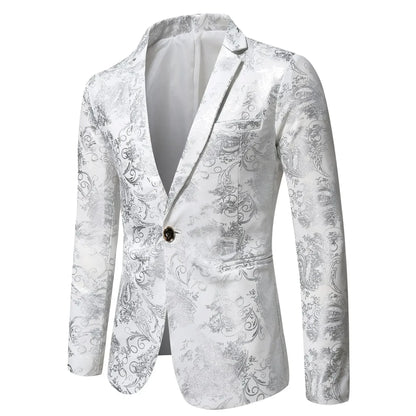 Blazer Mens Jacket Fashion Business Handsome British Style Casual Slim-fit Print Wedding Work Hot Chick At The Bar  Blazers