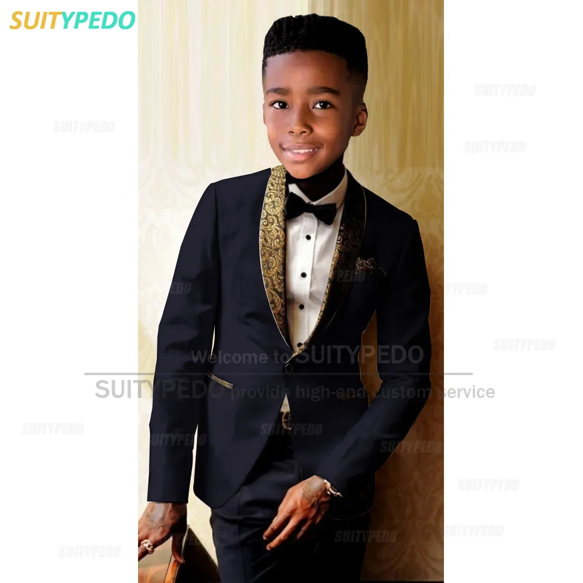 Formal Kid Boy's Suit Graduation Ceremony Host Blazer Pants Outfit Piano Performance Custome Suitable Children Elegant Attire