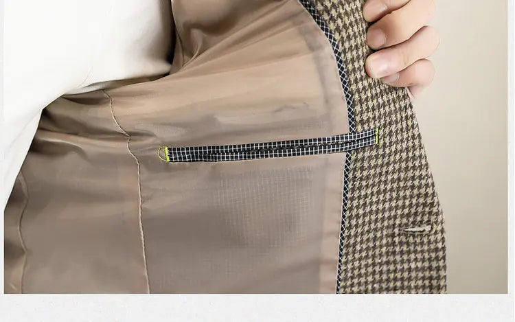 2026 Blazer Outdoor Men's Checked Fashion Business Trend Wedding Slimming Gentleman Casual Korean Travel High Formal Wear Blazer