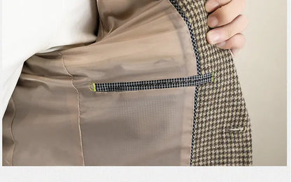 2026 Blazer Outdoor Men's Checked Fashion Business Trend Wedding Slimming Gentleman Casual Korean Travel High Formal Wear Blazer