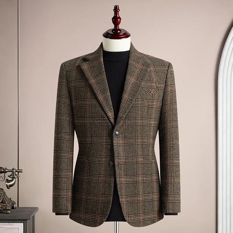 2026 Spring Wool Suit Jacket for Men High Quality Casual Business Formal Jacket Slim Fit Wedding Groom Blazers Masculino