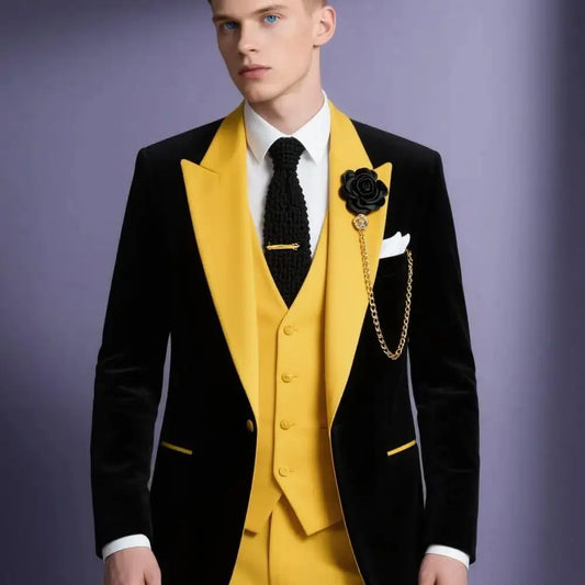 Ensemble de 3 pièces pour hommes : Costume de ville ajusté, Tuxedos de marié pour mariage, fête ou bal de promo - Veste, gilet et pantalon