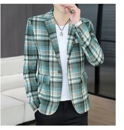 Blazer Men's Fashion Business Gentleman Groom Professional Gentleman Form-fitting Versatile Casual Formal Wear High-end Blazer