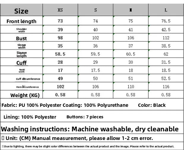 Winter 202 Women's Leather Look Suit Jaet Faionable Commute Sle Long Sve Single Button Closure Regular Length Coat
