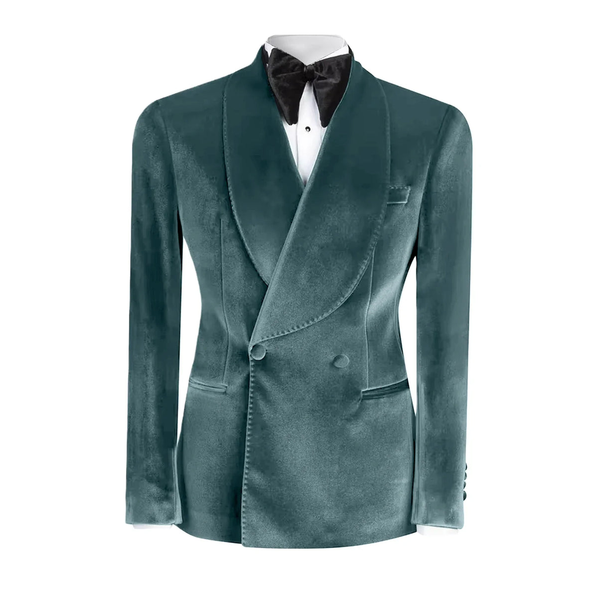 Formal Velvet Men's Suits Blazer Double Breasted Jacket 1 Piece Elegant Slim Fit Male Clothing Wedding Men Business Casual Coats