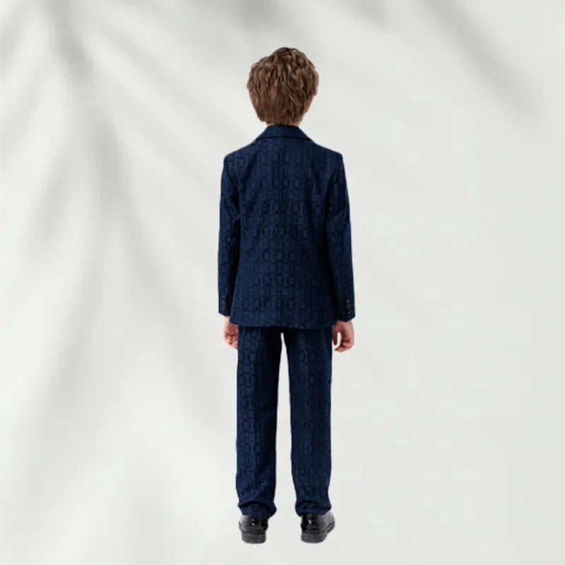 1-14Years Boys Elegant Blue Formal Suit Set Kids Wedding Birthday Party Dress Children's Speech Host Piano Performance Costume