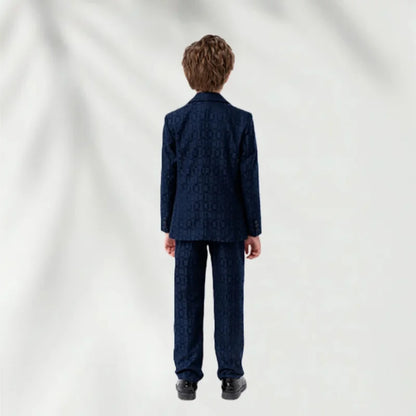1-14Years Boys Elegant Blue Formal Suit Set Kids Wedding Birthday Party Dress Children's Speech Host Piano Performance Costume