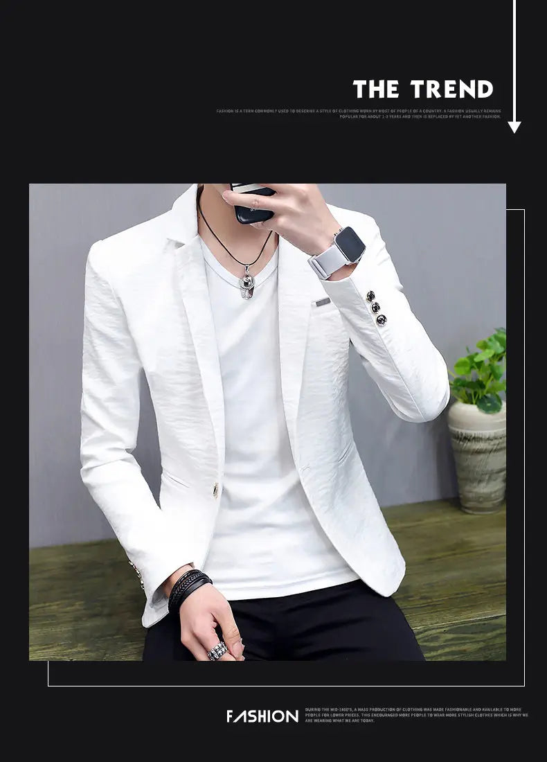 Blazer: Outdoor Fashion, Business-style, Gentleman's Wedding Host, Campus Casual, Relaxed, Korean-style, Youthful Men's Blazer