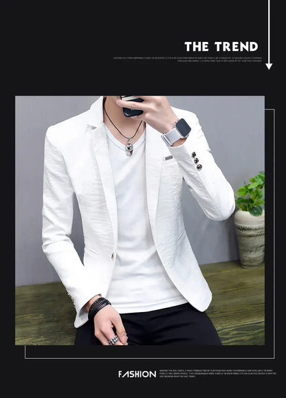 Blazer: Outdoor Fashion, Business-style, Gentleman's Wedding Host, Campus Casual, Relaxed, Korean-style, Youthful Men's Blazer