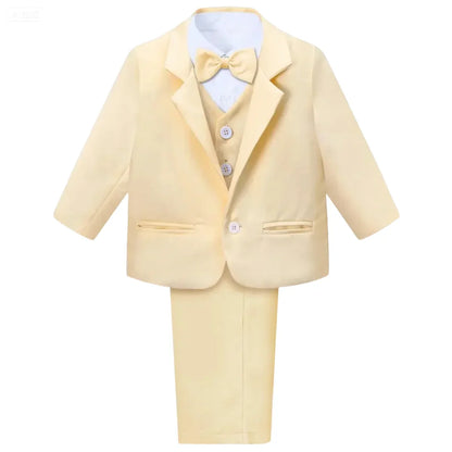 Baby Boy Baptism Outfit Infant Tuxedo Christening Wedding Birthday Celebration Formal Gentleman Suit White 6 Months to 3 Years