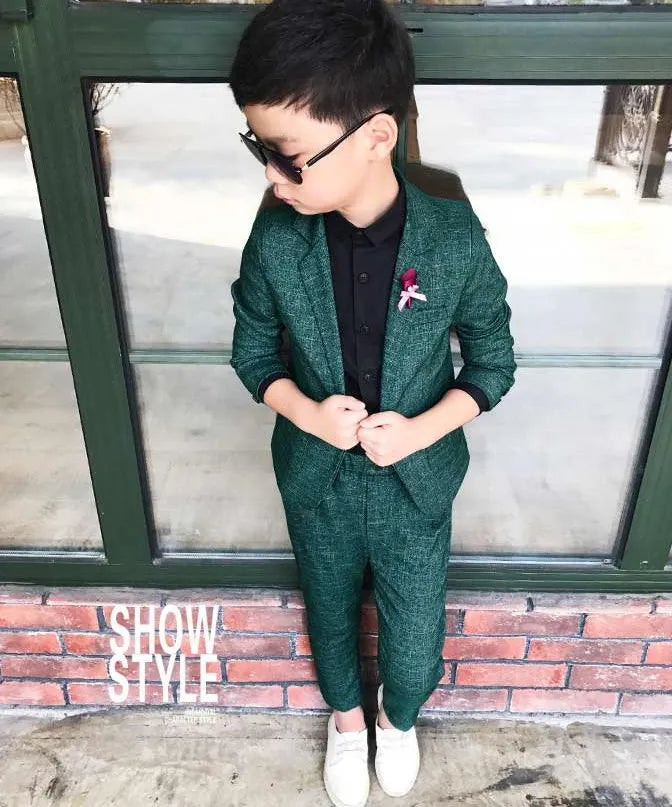 Kids Wedding Ceremony Slim Suit Children Formal Blazers Pants 2Pcs Photography Clothes Good Quality Baby Boys Handsome Suit