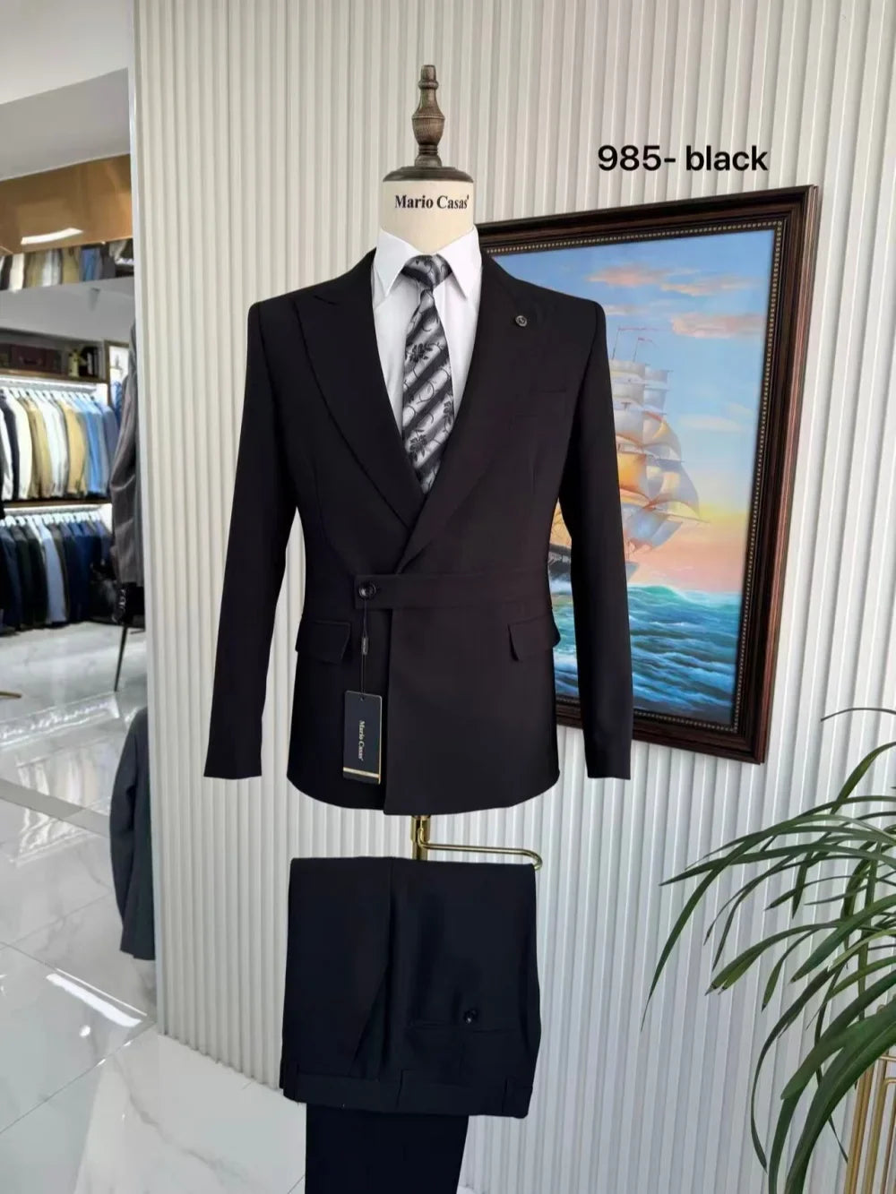 New Stylish Man Suit Set 2 Pieces Party Wear Classic Peak Lapel Men's Formal Suits Host Costumes Long Sleeve Tuxedo S-3XL