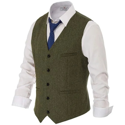 Men's Vest Single Breasted Formal Waistcoat for Wedding Banquet and Business