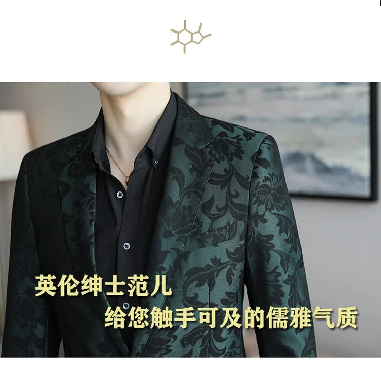 Men's Casual Suit Top - 2025 Spring S-5XL High-Quality Fashion Handsome Trend Business Boutique Wedding Dance West Coat