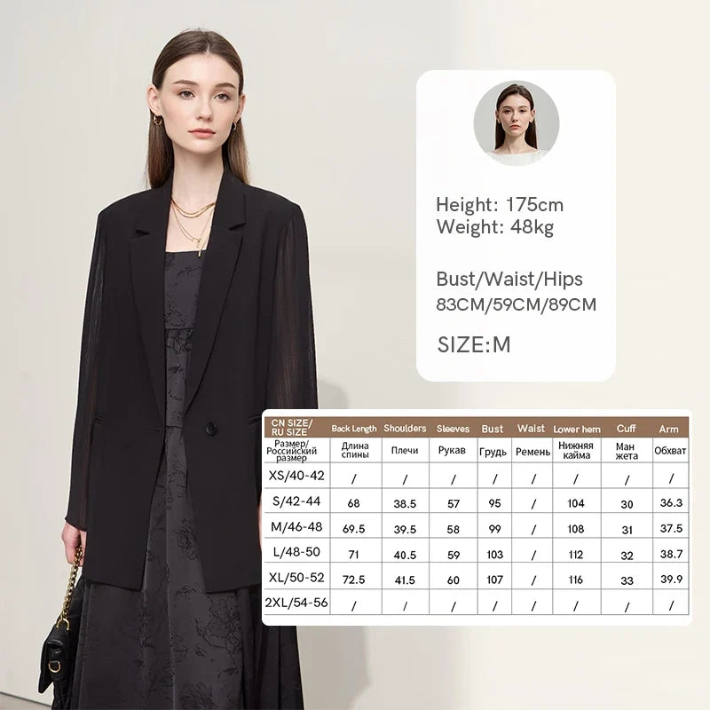 Women's Coat Autumn Autumn Fashion Turned Over Collar Color-block Spliced Fabric Casual Loose Blazers For Woman 12641083