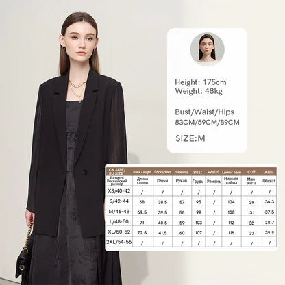 Women's Coat Autumn Autumn Fashion Turned Over Collar Color-block Spliced Fabric Casual Loose Blazers For Woman 12641083