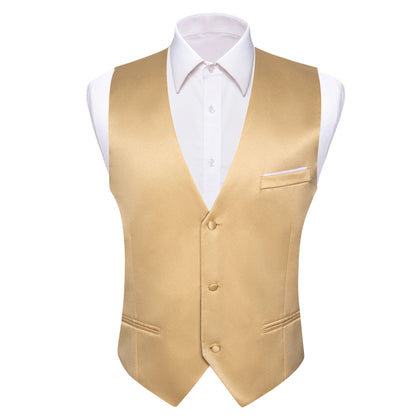 Men's Satin Vest Slim Fit Single-Breasted Waistcoat for Weddings and Formal Occasions