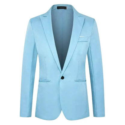 KIDWHXR Man Suit Jacket Slim Solid Single-breasted Suits Coats Men Long Sleeve Formal Business Party Wedding Blazer for Male