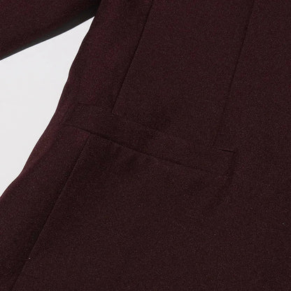 Spring Autumn New Women Blazer V-neck Single Button Asymmetric Solid Color Scarf Collar Fashion Elegant Trendy Coat HK17099