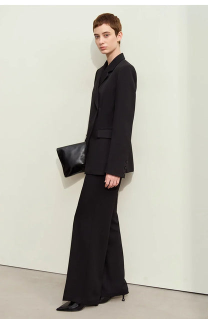Minimalism 2024 Autumn New Blazers Women Notched Basic Quality Fashion Long Professional Jacket Women's Clothing 12443051
