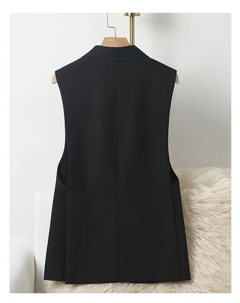 New Fashion Suit Vest Women's Waistcoat Spring Autumn Casual Vests Coats Suit Jacket Sleeveless Women's Blazer Vests Coats