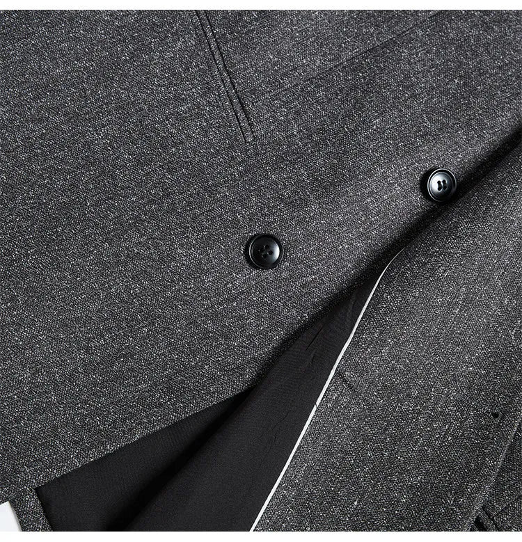 Men's Large Size Autumn Blazer – Smart Casual Polyester Suit Jacket