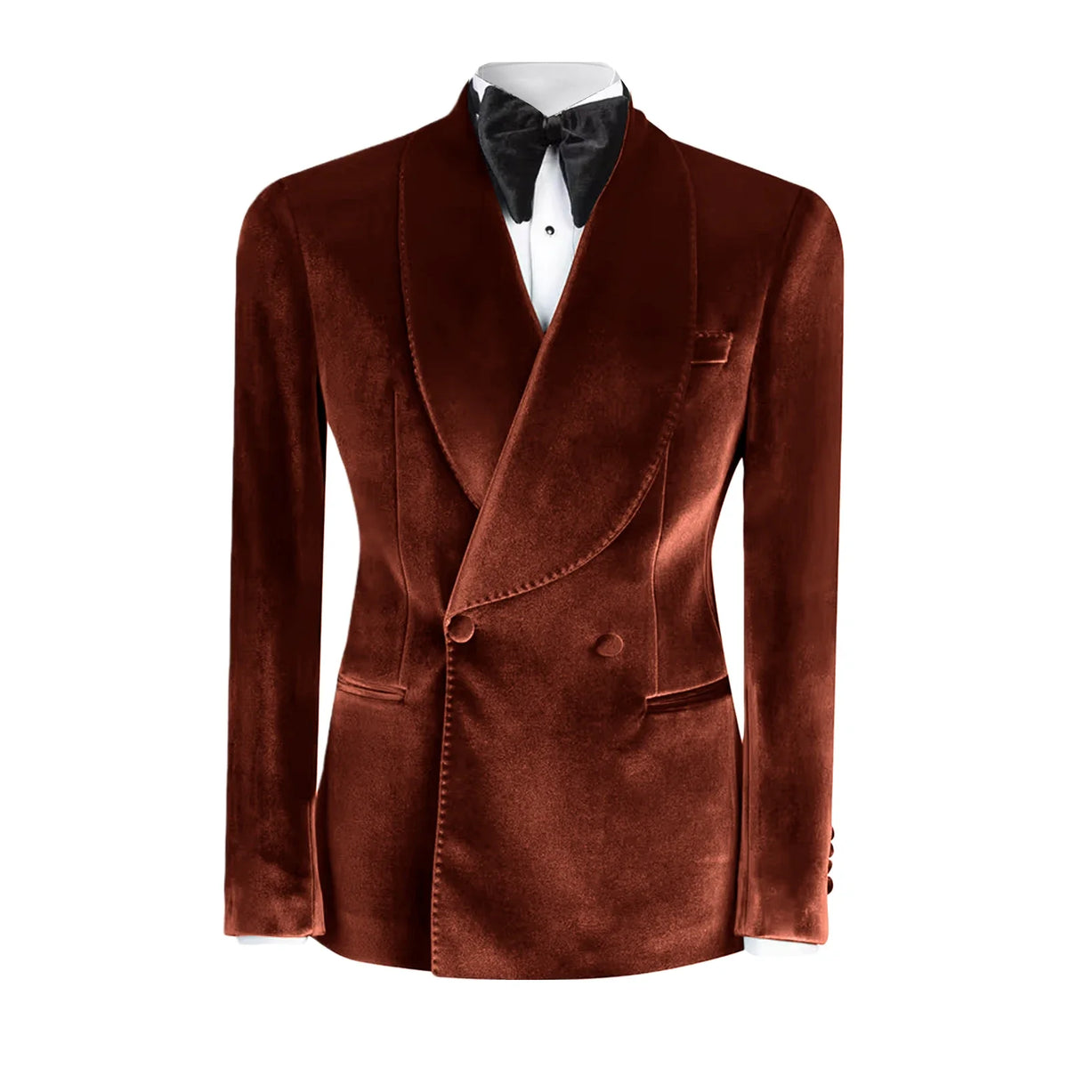 Formal Velvet Men's Suits Blazer Double Breasted Jacket 1 Piece Elegant Slim Fit Male Clothing Wedding Men Business Casual Coats
