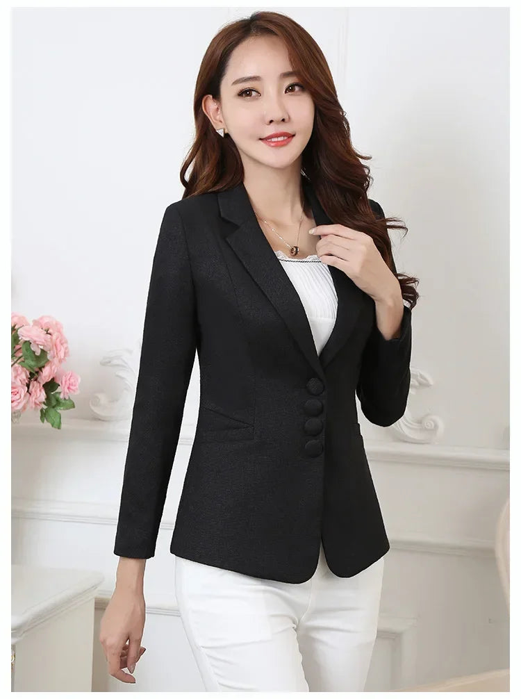 Fashion Women Blazers Jackets Work 2025 Office Lady Suit Slim Single Breasted Business Female Blazer Coats Formal Veste Femme