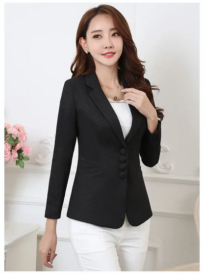 Fashion Women Blazers Jackets Work 2025 Office Lady Suit Slim Single Breasted Business Female Blazer Coats Formal Veste Femme