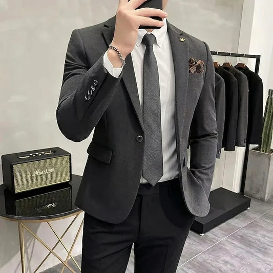 Men's Blazer Suit Jacket – Smart Casual & Business Style – 1 or 2 Button – Wedding & Party