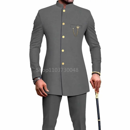 New Style Suits for Men 2 Pieces Business Blazer and Pants Set Elegant Slim Fit Men's Suit for Wedding Prom Groomsmen Outfits