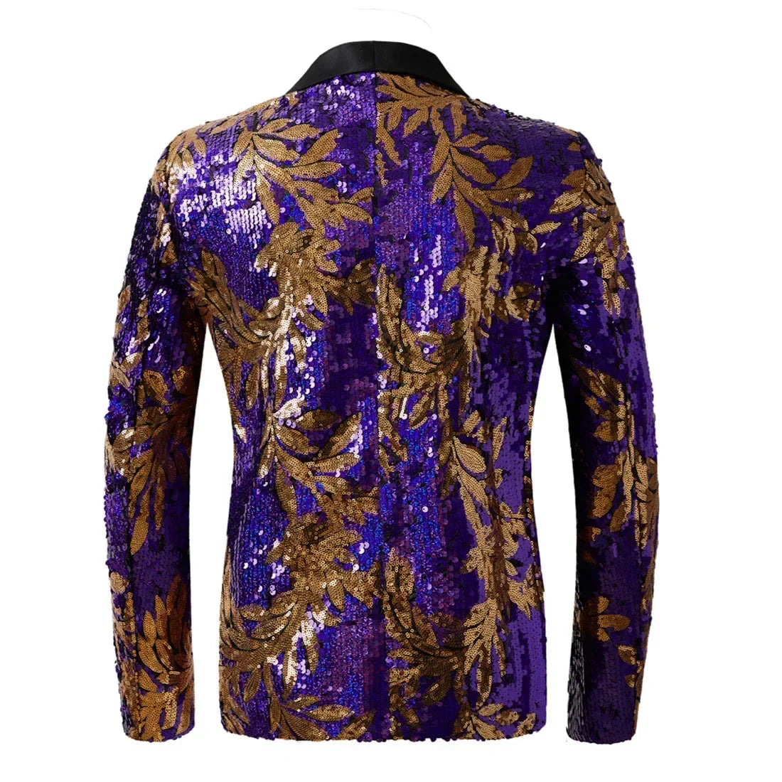 European and American Sizing Men's Dance Stage Performance Leaf Sequin Banquet Group Wear Evening Stage Business Fashion Blazer