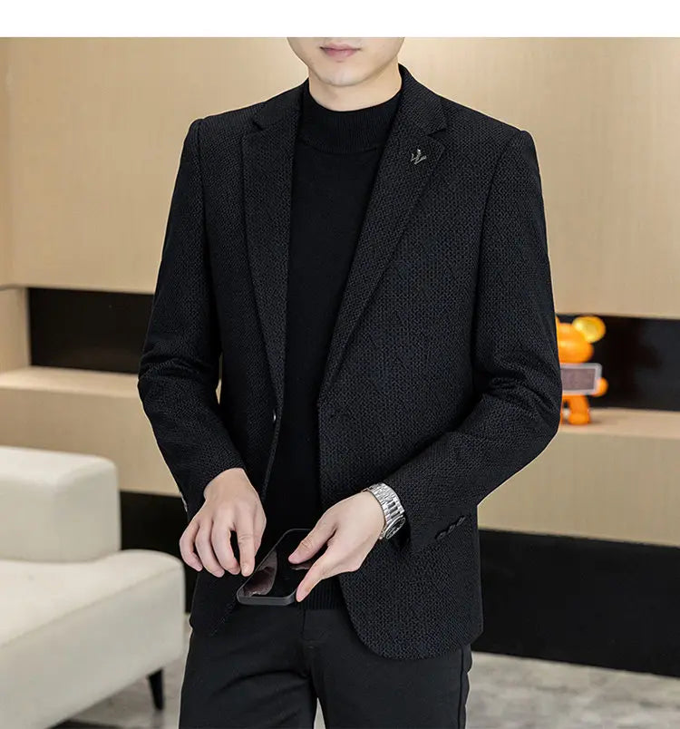Autumn and Winter New Men's Suits, Two-Button Single-Breasted Jackets, Men's Casual Business Wear, Formal Wear, and Men's Suits