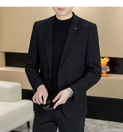 Autumn and Winter New Men's Suits, Two-Button Single-Breasted Jackets, Men's Casual Business Wear, Formal Wear, and Men's Suits
