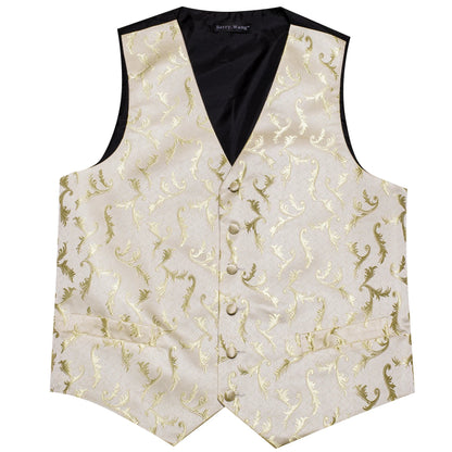 Men's Suit Vest with Matching Tie | Jacquard Paisley Waistcoat for Weddings & Formal Events