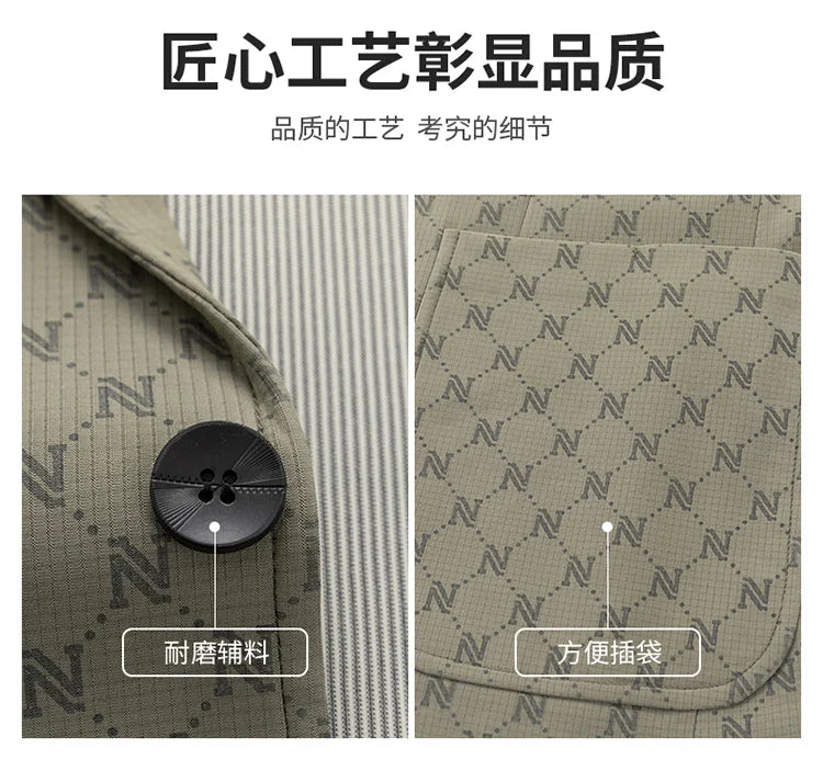 Blazer Outdoor Men's Casual Fashionable Sporty Slimming Letter Trendy British Style Versatile Business Gentleman Wedding Blazer