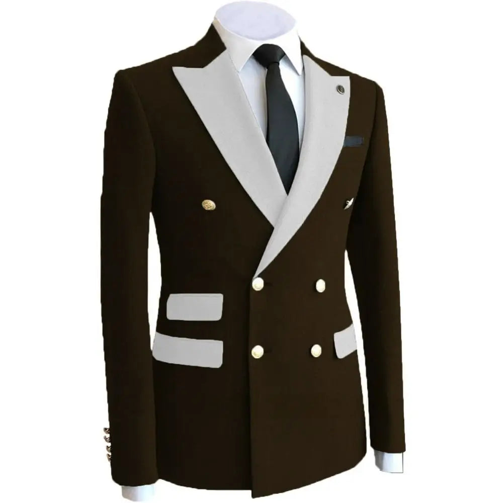 Costume de mariage pour homme, veste de blazer, smoking, vêtement formel, manteau croisé, pour marié, homme d'affaires, tenue de fête, XS-6XL