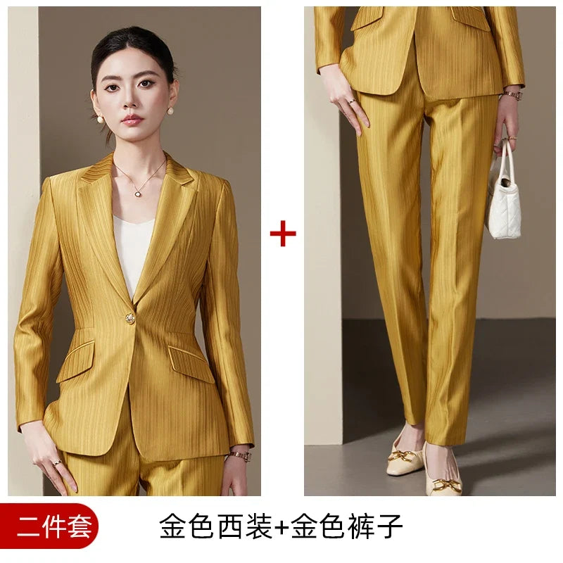 Fashionable ladies' clothing, high quality two-piece pants + blazer. 2025 Autumn and Winter New Models