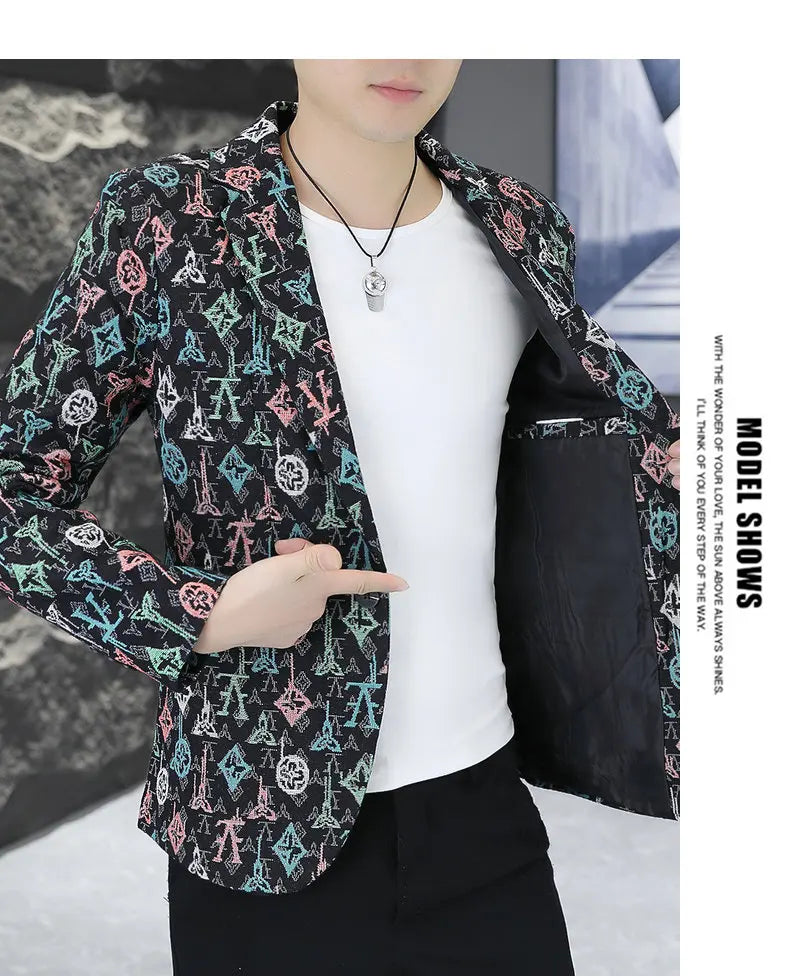 Blazer Men's fashion outdoor travel gentleman wedding Slimming Business versatile Trendy Casual Korean-style formal wear Blazer