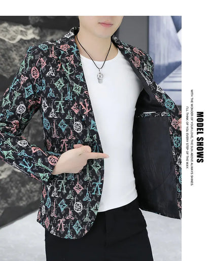 Blazer Men's fashion outdoor travel gentleman wedding Slimming Business versatile Trendy Casual Korean-style formal wear Blazer
