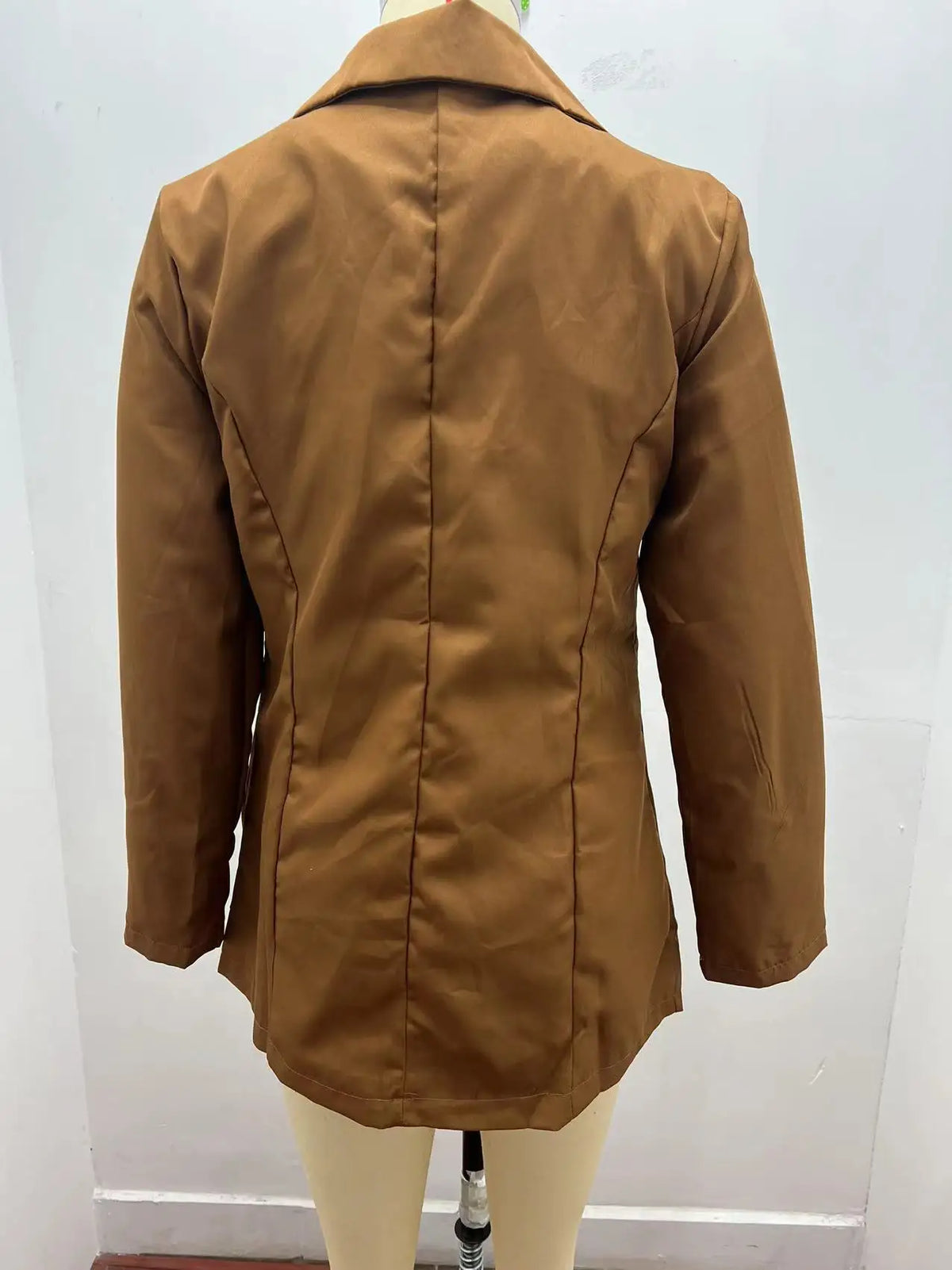 Women's Casual Blazer Notched Lapel Long Sleeve Open Jacket with Pockets Slim Fit Spring Autumn Office Lady Streetwear Coat