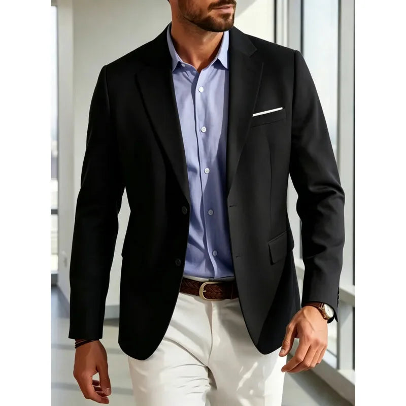 Mens Clothing 2026 Blazers Para Hombres Vintage Cotton Linen Single Button Designer Business Social Jaqueta Masculina Man Suits