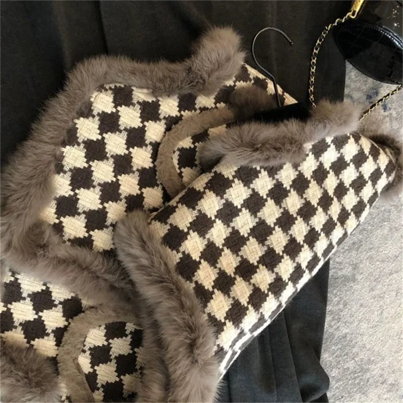 Korean Women Thousand Bird Grid Vest Coat Spring Autumn Ladies Fashion Waistcoat Jacket 2025 Female Loose Sleeveless Top Outwear