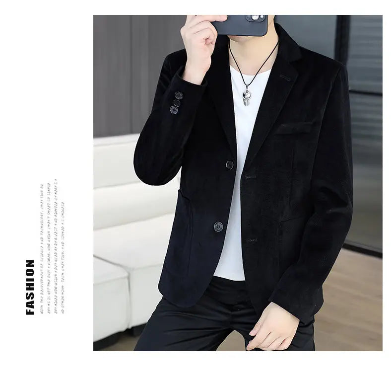 Blazer Men's Fashion Business Gentleman Groom Professional Gentleman Form-fitting Versatile Casual Formal Wear High-end Blazer