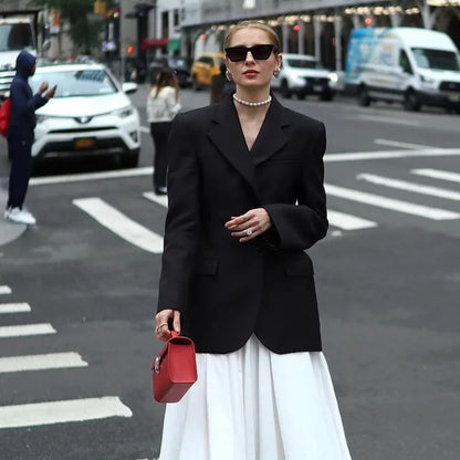 Women's Autumn Winter Slim Waist Chic Blazer Coats Office Ladies Double Breasted Fashion Suits Jacket Women Clothing