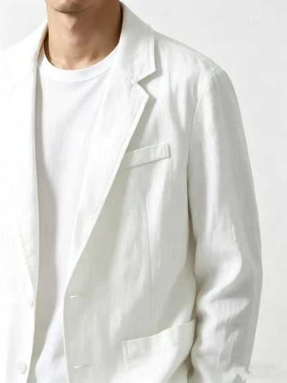 Pure Cotton Blazer Outdoor Men's Traveling Breathable, Non-stretch, Moisture-wicking, Sweat-absorbing, Fitted and Casual Blazer